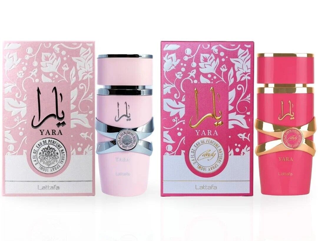 Yara & Yara Candy EDP Sprays 3.4 OZ Gift Set By Lattafa, 5TH ANNIVERSARY EDITION
