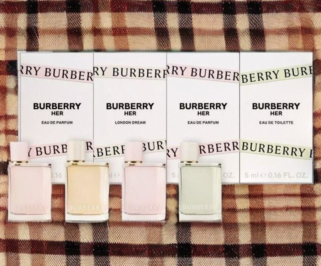 BURBERRY HER SET 4PCS 5ML LONDONDREAM EDP/ 5 ML HER EDT/ 2X5ML HER EDP