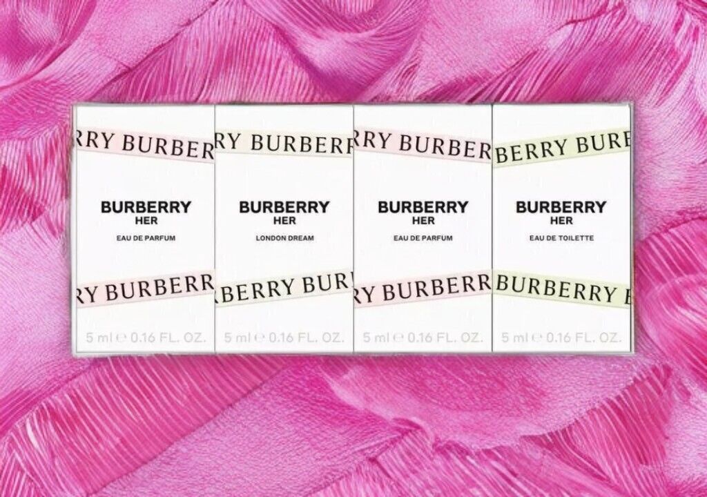 BURBERRY HER SET 4PCS 5ML LONDONDREAM EDP/ 5 ML HER EDT/ 2X5ML HER EDP