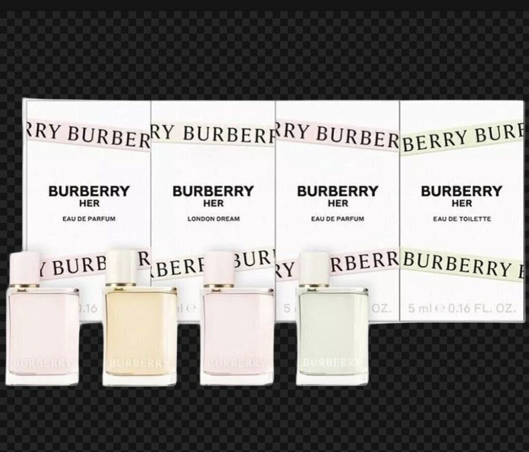BURBERRY HER SET 4PCS 5ML LONDONDREAM EDP/ 5 ML HER EDT/ 2X5ML HER EDP