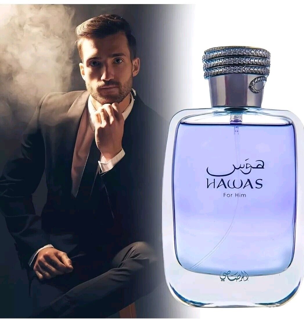 Rasasi Hawas for Him Eau De Parfum 3.38 oz /100 ml For Men's | Fragrance New