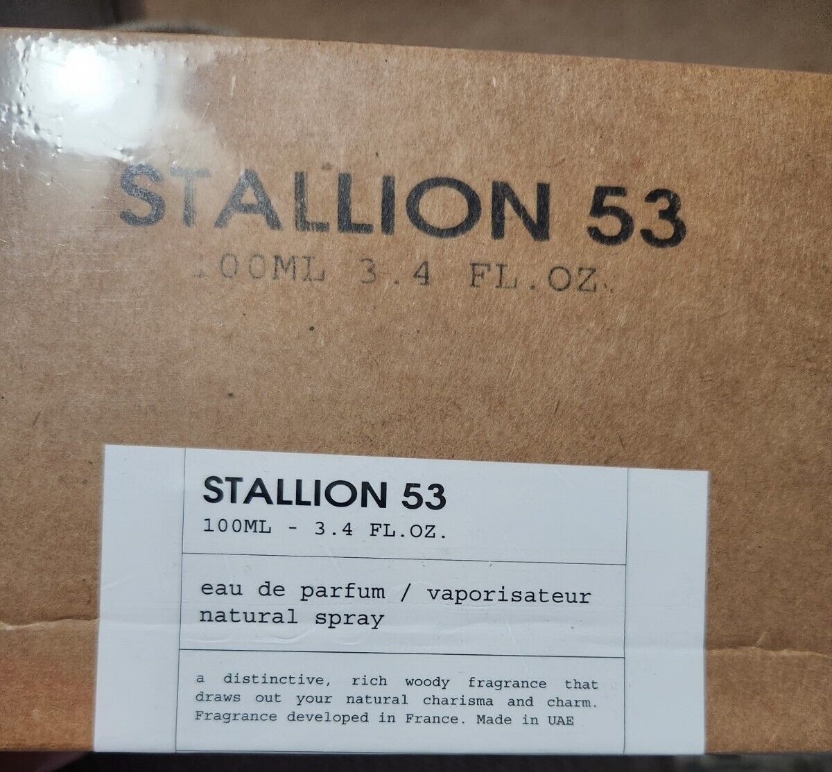 Stallion 53 Eau De Perfume, 100ML. Rich woody  fragrance, Long Lasting