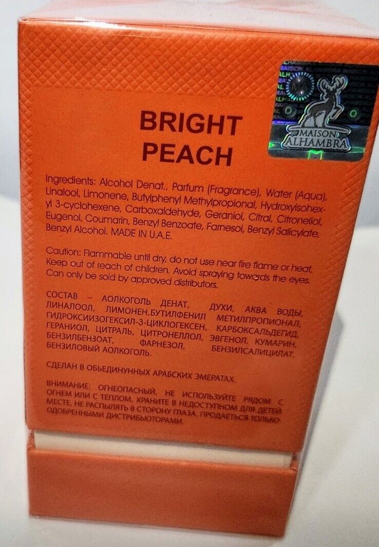 Bright Peach EDP Perfume By Maison Alhambra 80 ML🥇Super Rich UAE Version🥇